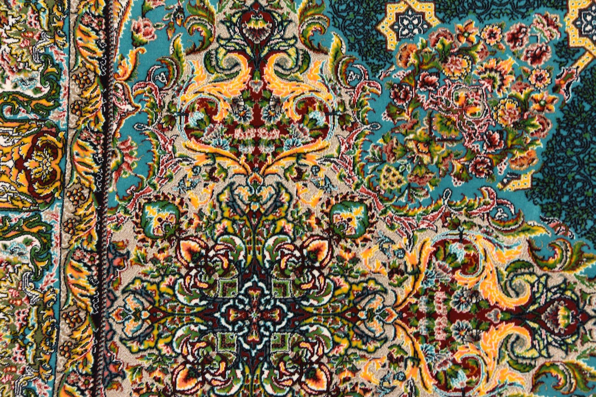 Rechteck Teppich Dynasty in Türkis von Hadorn™ - Lifestyle Image