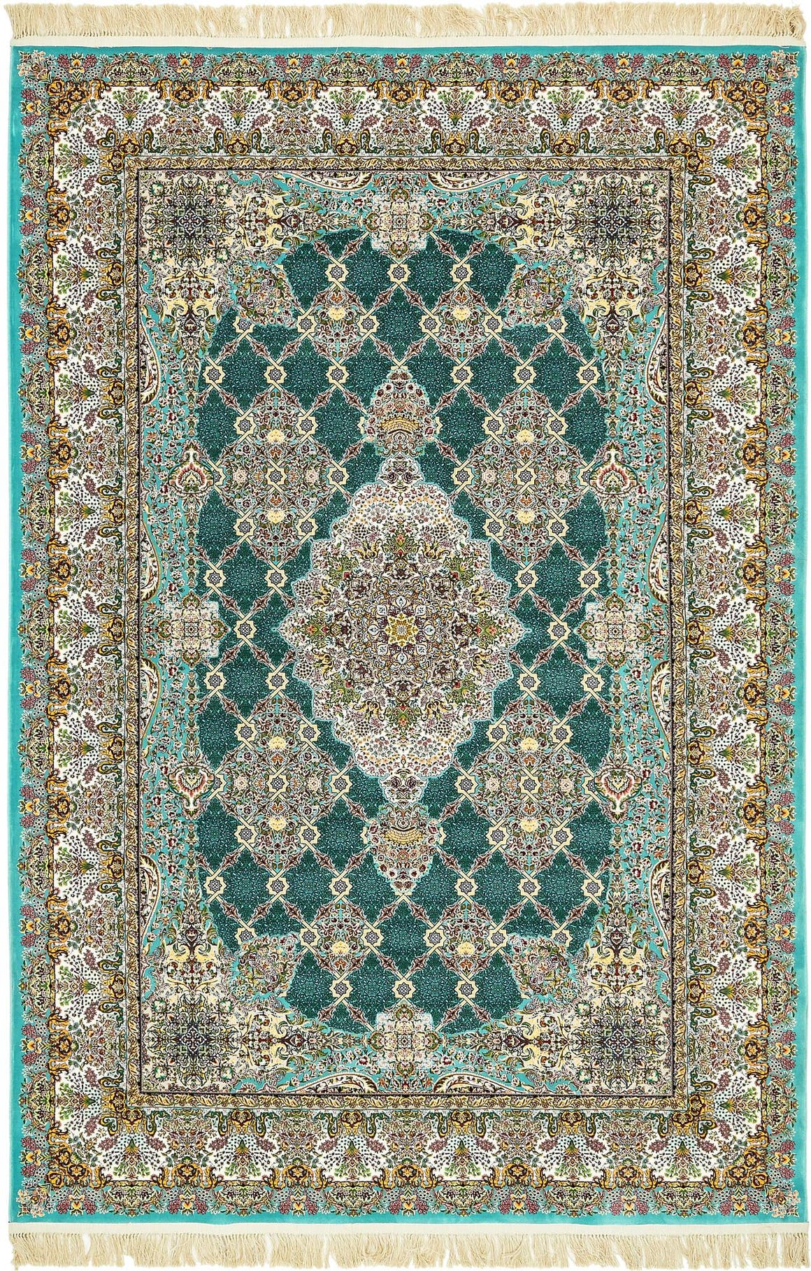 Rechteck Teppich Dynasty in Türkis von Hadorn™ - Lifestyle Image