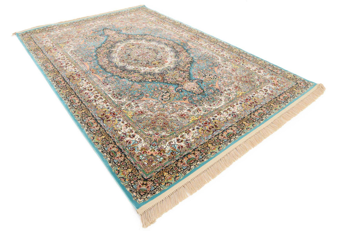 Rechteck Teppich Dynasty in Türkis von Hadorn™ - Lifestyle Image