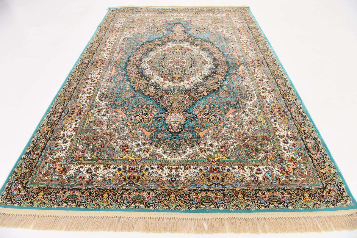Rechteck Teppich Dynasty in Türkis von Hadorn™ - Lifestyle Image