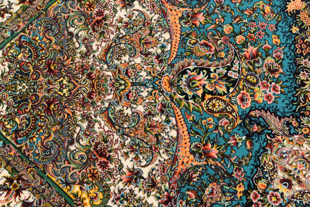 Rechteck Teppich Dynasty in Türkis von Hadorn™ - Lifestyle Image