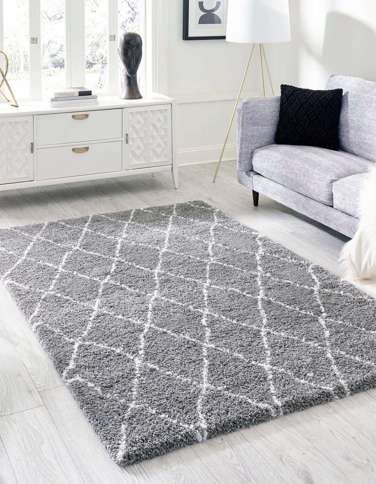 Rechteck Hochflorteppich Marrakesh Shag in Grau von Hadorn™ - Lifestyle Image