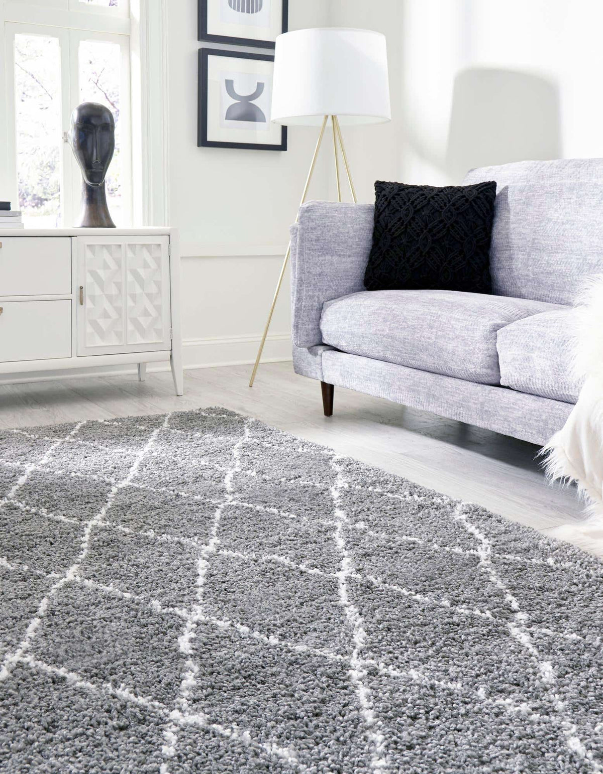 Rechteck Hochflorteppich Marrakesh Shag in Grau von Hadorn™ - Lifestyle Image
