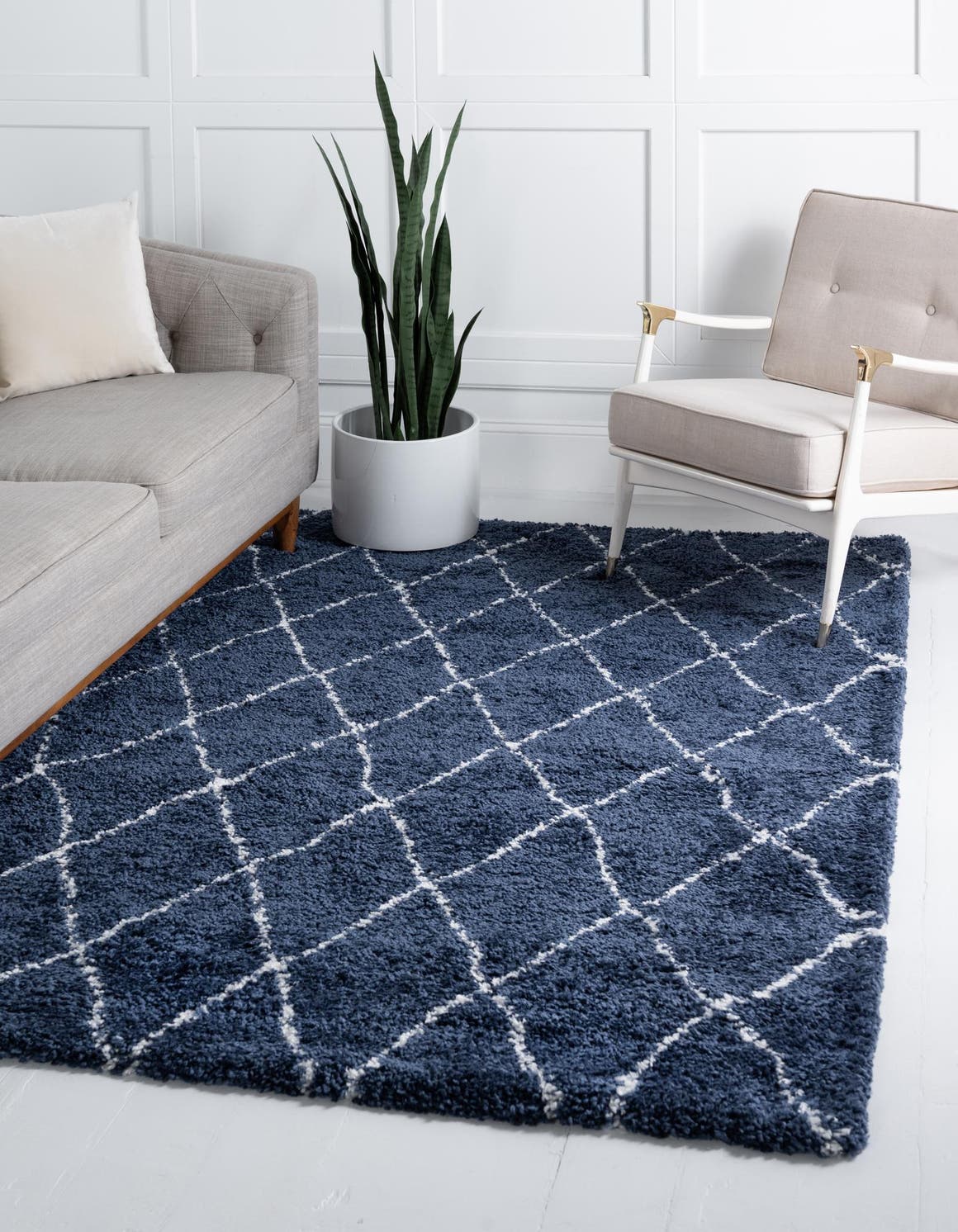 Rechteck Hochflorteppich Marrakesh Shag in Blau von Hadorn™ - Lifestyle Image