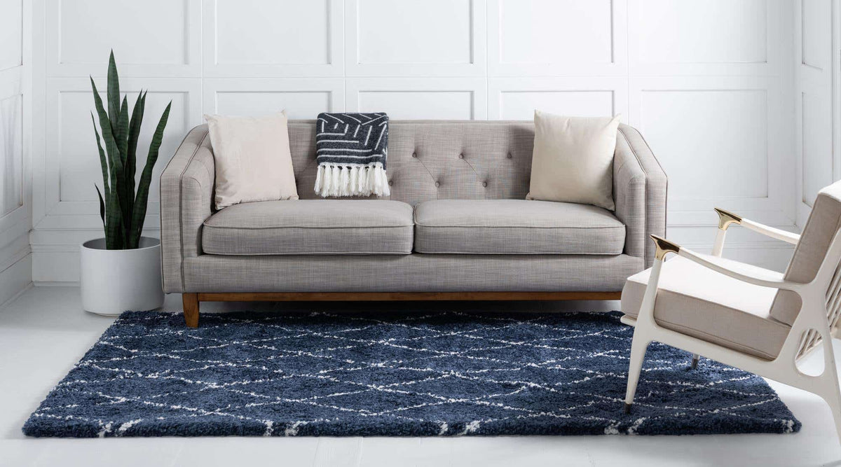 Rechteck Hochflorteppich Marrakesh Shag in Blau von Hadorn™ - Lifestyle Image