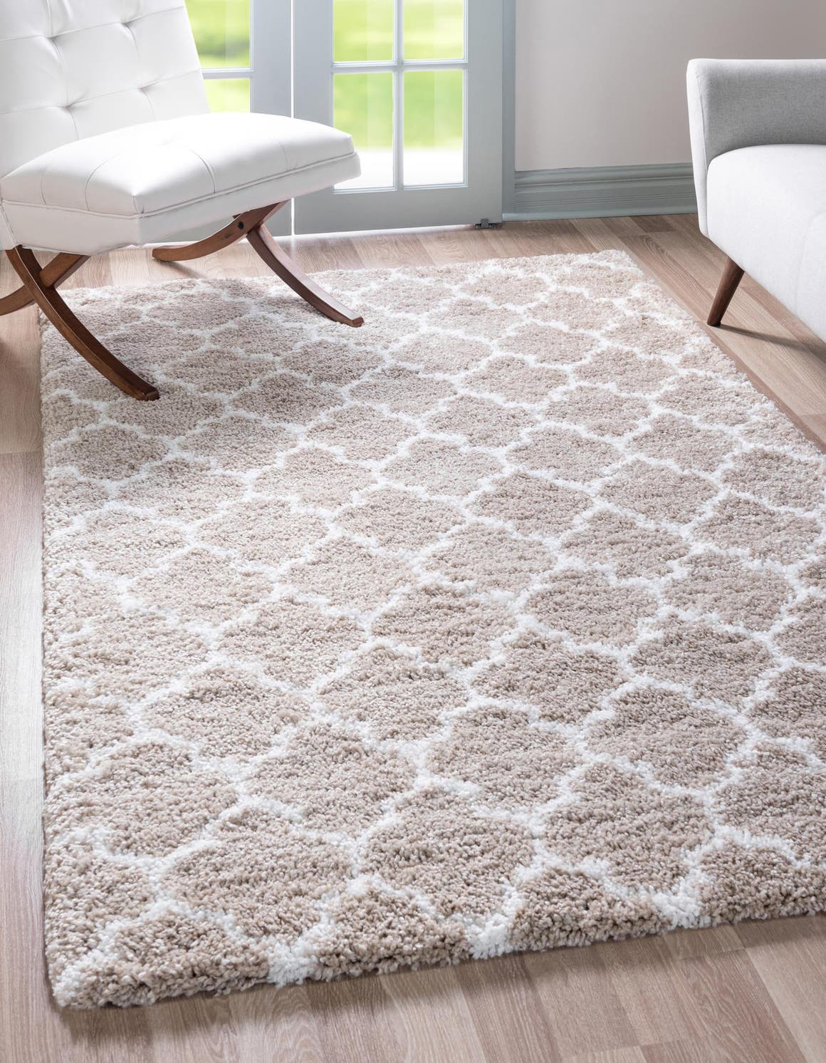 Rechteck Hochflorteppich Marrakesh Shag in Taupe von Hadorn™ - Lifestyle Image