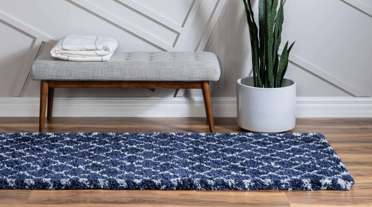 Läufer Hochflorteppich Marrakesh Shag in Blau von Hadorn™ - Lifestyle Image