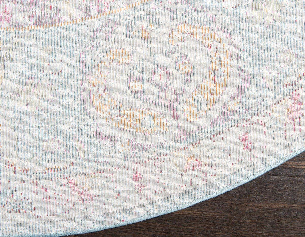 Rund Teppich Havana in Hellblau von Hadorn™ - Lifestyle Image