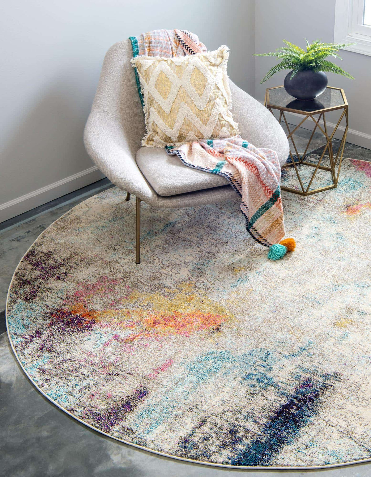 Rund Teppich Spectrum in Beige von Hadorn™ - Lifestyle Image