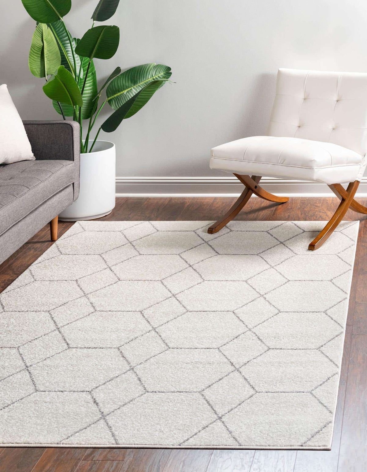 Rechteck Teppich Trellis Frieze in Elfenbein von Hadorn™ - Lifestyle Image