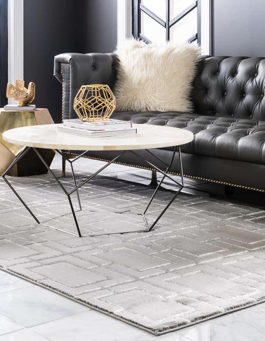 Rechteck Teppich Marilyn Monroe™ Glam Trellis in Graues Silber von Hadorn™ - Lifestyle Image