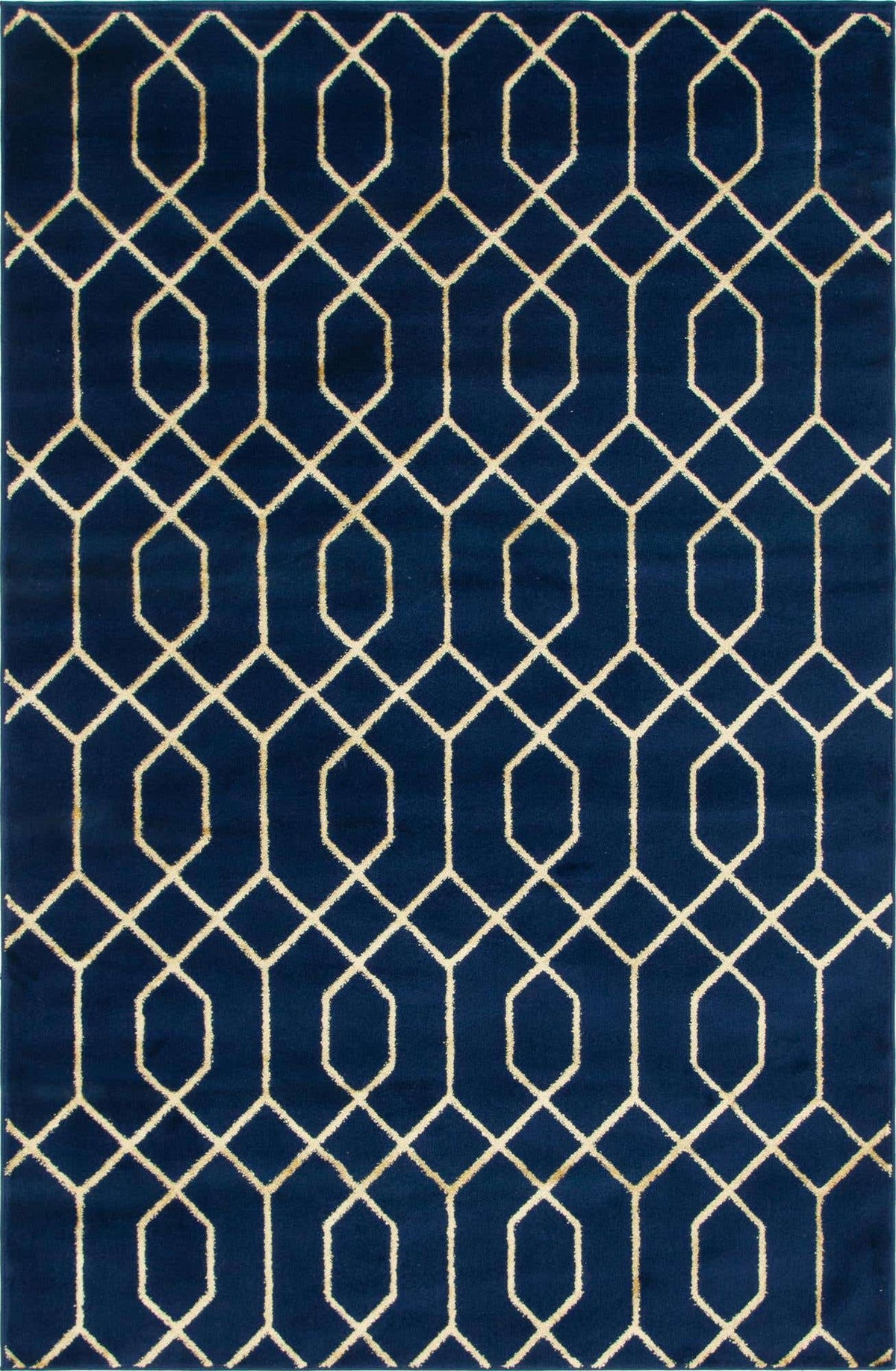 Rechteck Teppich Marilyn Monroe™ Glam Trellis in Marineblaues Gold von Hadorn™ - Lifestyle Image