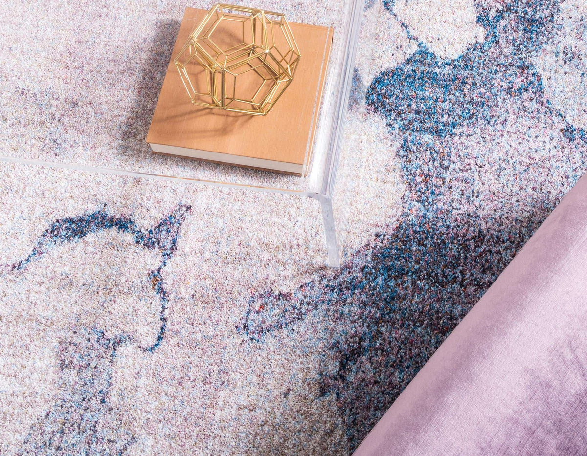 Rund Teppich Prism in Blau von Hadorn™ - Lifestyle Image