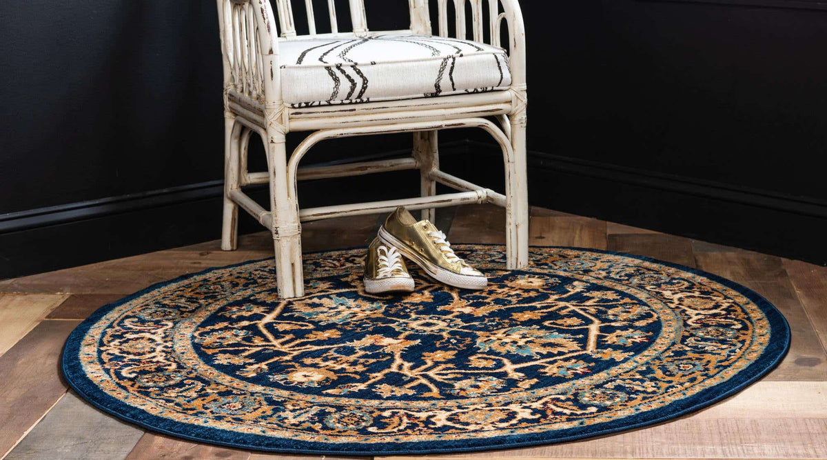 Rund Teppich Graham in Blau von Hadorn™ - Lifestyle Image