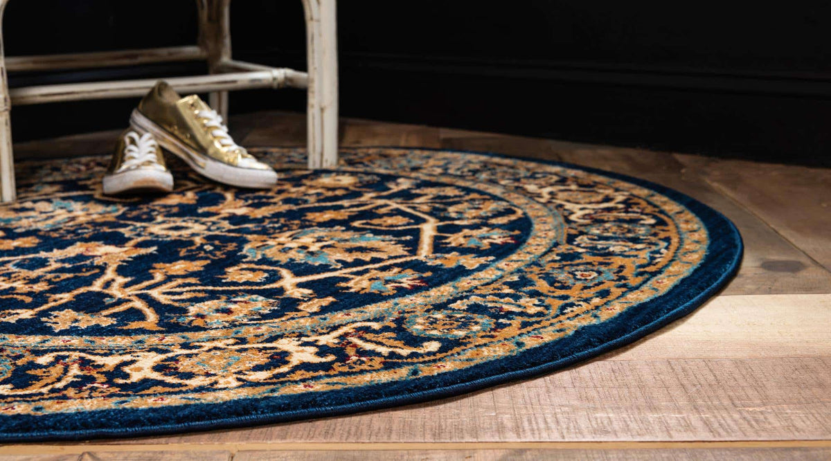 Rund Teppich Graham in Blau von Hadorn™ - Lifestyle Image