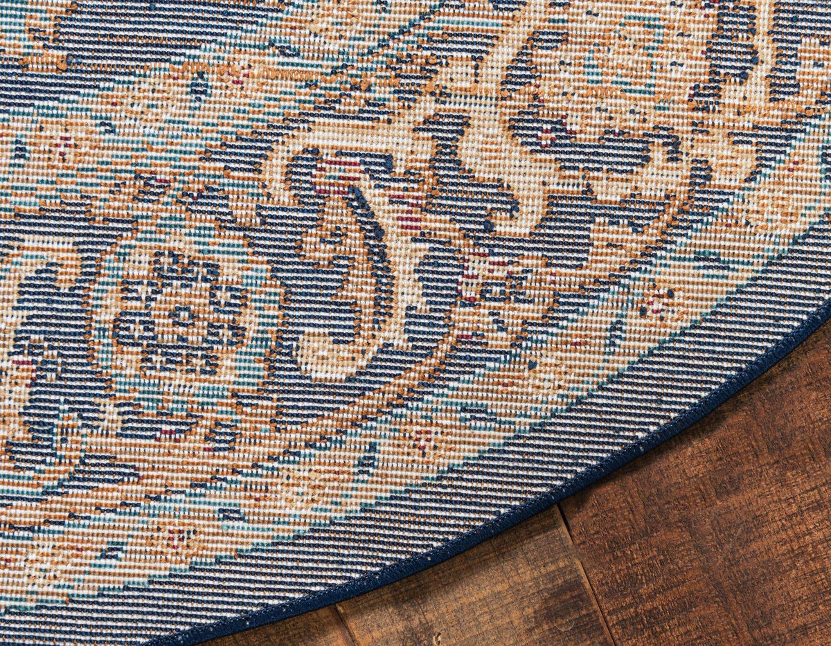 Rund Teppich Graham in Blau von Hadorn™ - Lifestyle Image