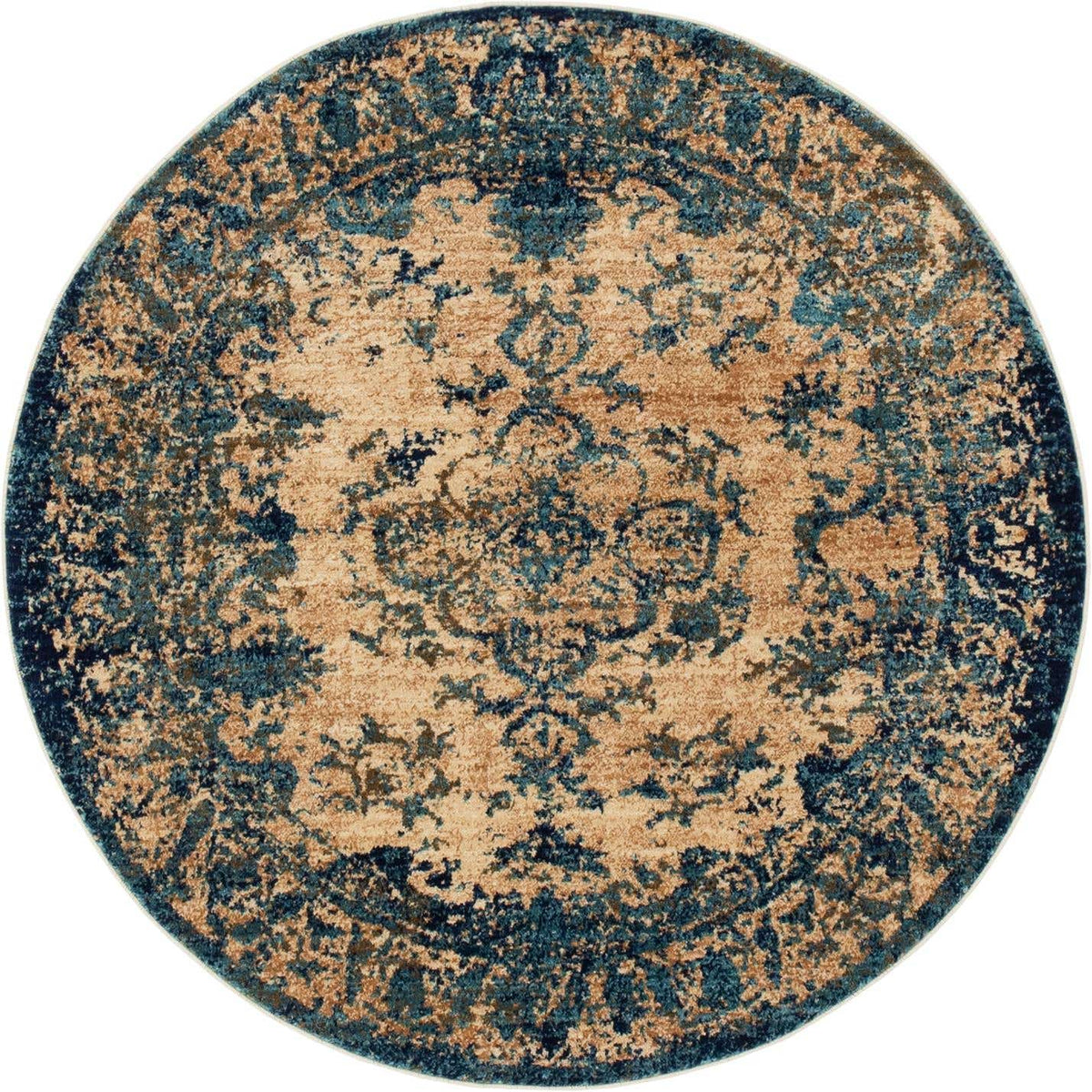Rund Teppich Graham in Blau von Hadorn™ - Lifestyle Image