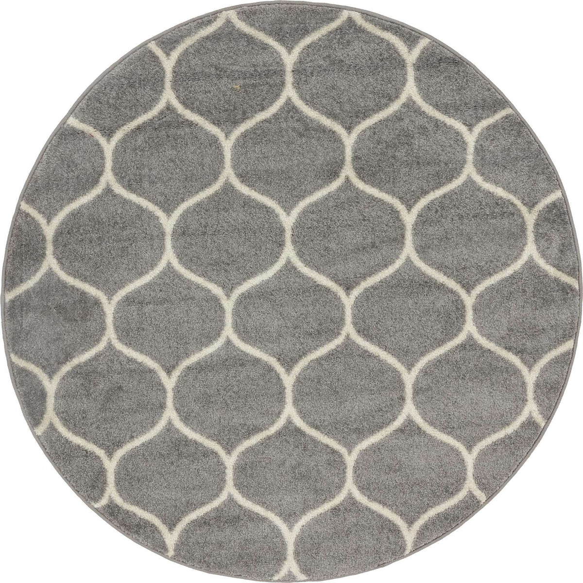 Rund Teppich Trellis Frieze in Hellgrau von Hadorn™ - Lifestyle Image