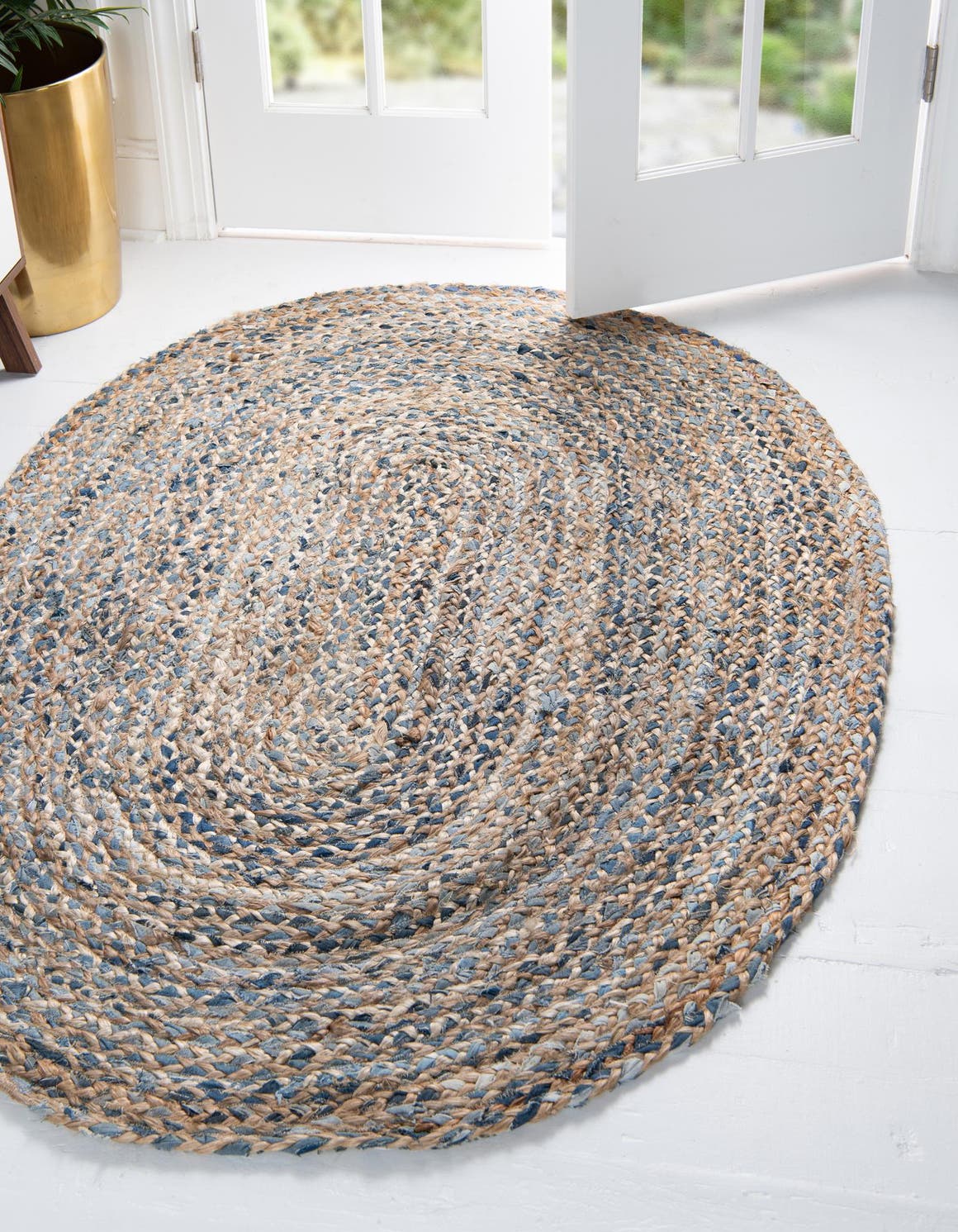Oval Teppich Braided Chindi in Natürlich von Hadorn™ - Lifestyle Image