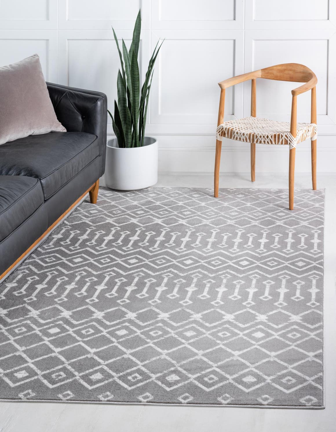 Rechteck Teppich Kasbah Trellis in Hellgrau von Hadorn™ - Lifestyle Image