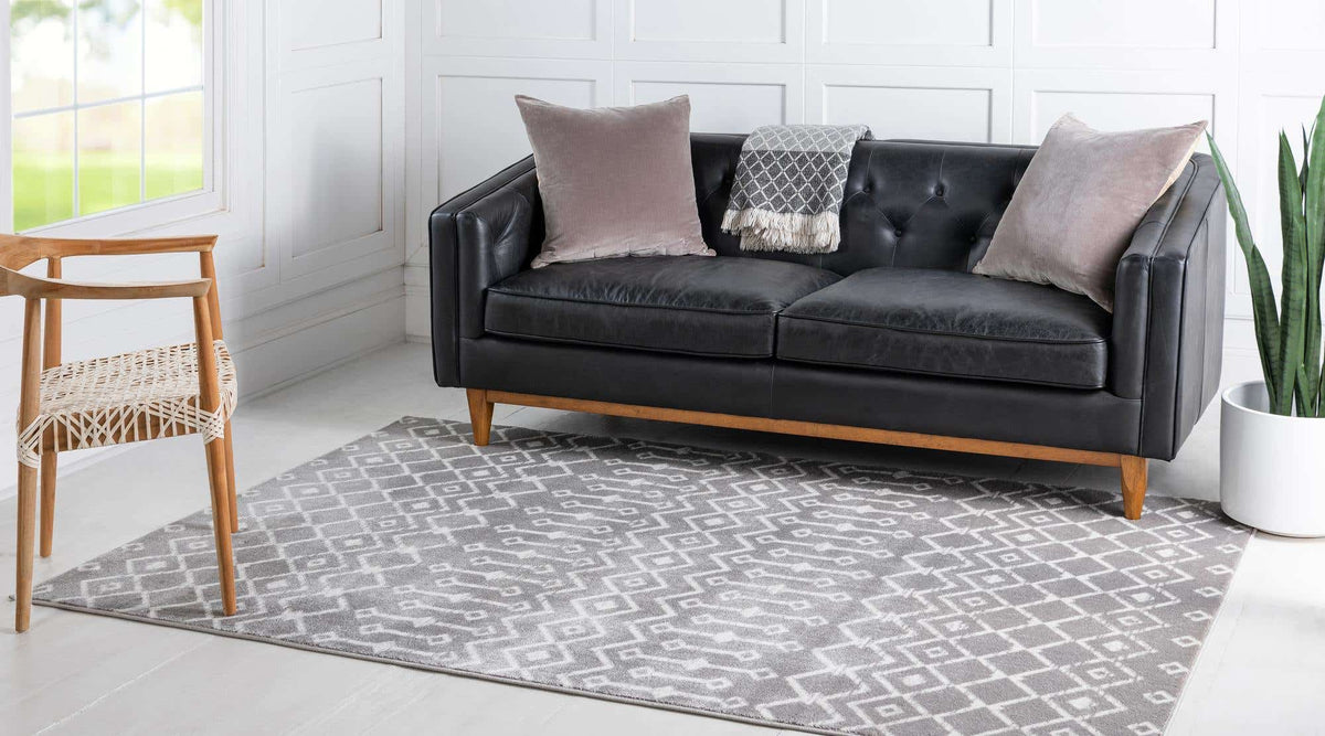 Rechteck Teppich Kasbah Trellis in Hellgrau von Hadorn™ - Lifestyle Image