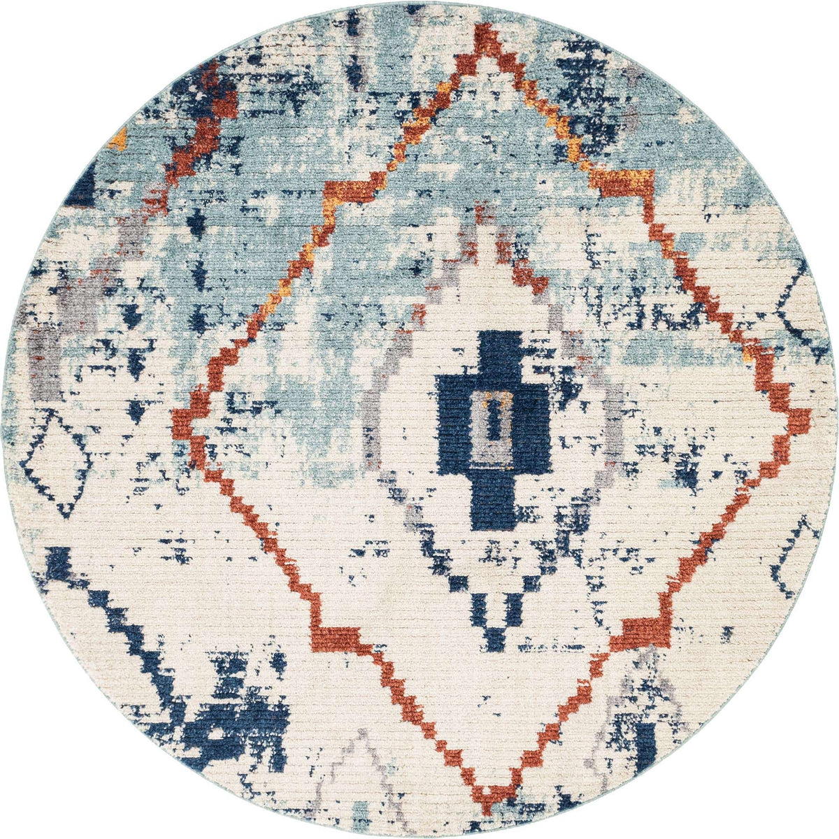 Rund Teppich Morocco in Hellblau von Hadorn™ - Lifestyle Image