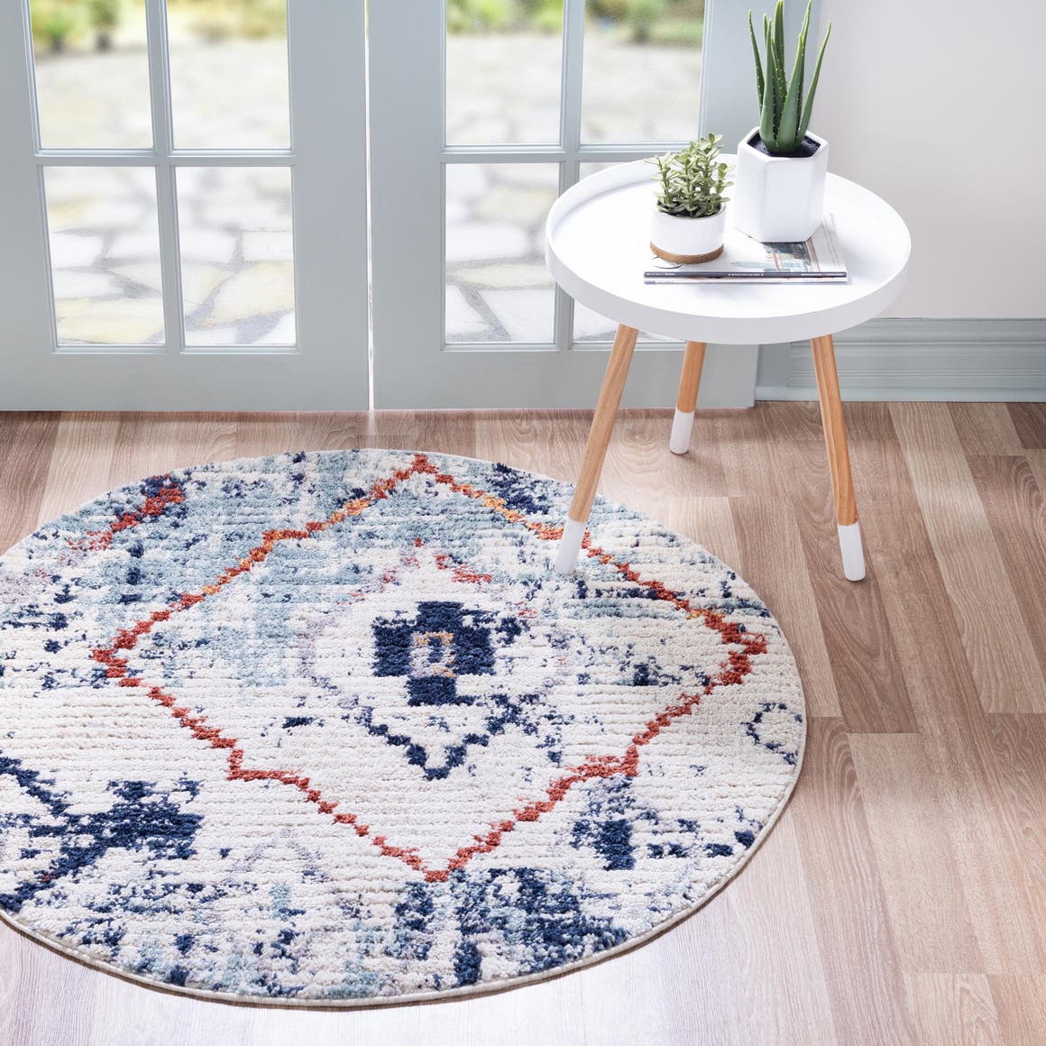 Rund Teppich Morocco in Hellblau von Hadorn™ - Lifestyle Image