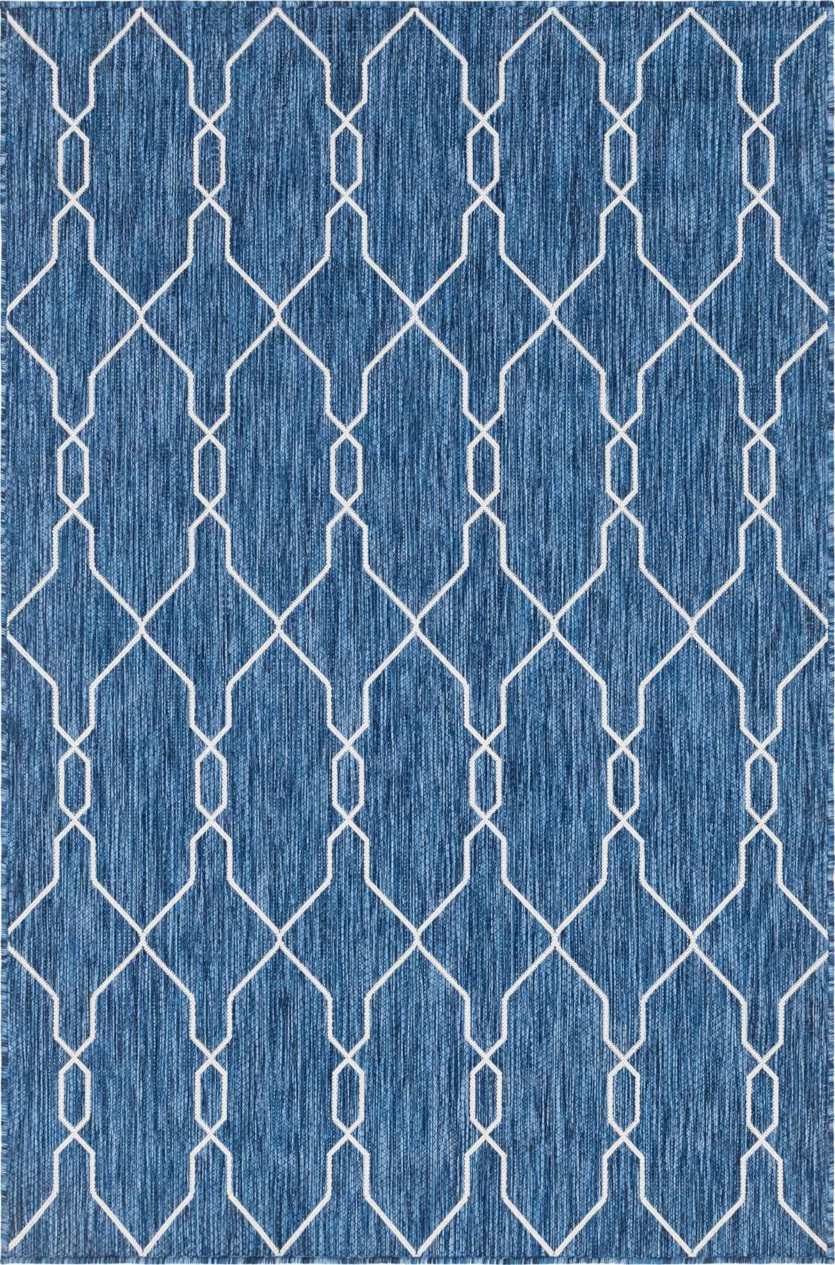 Rechteck Outdoor Teppich Outdoor Trellis in Blau von Hadorn™ - Lifestyle Image