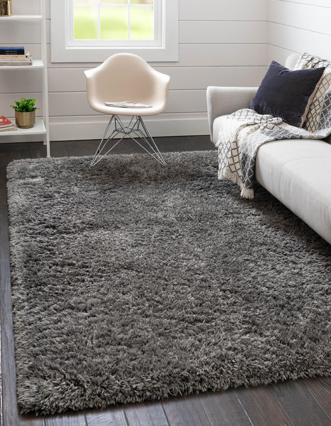 Rechteck Hochflorteppich Infinity Shag in Grau von Hadorn™ - Lifestyle Image