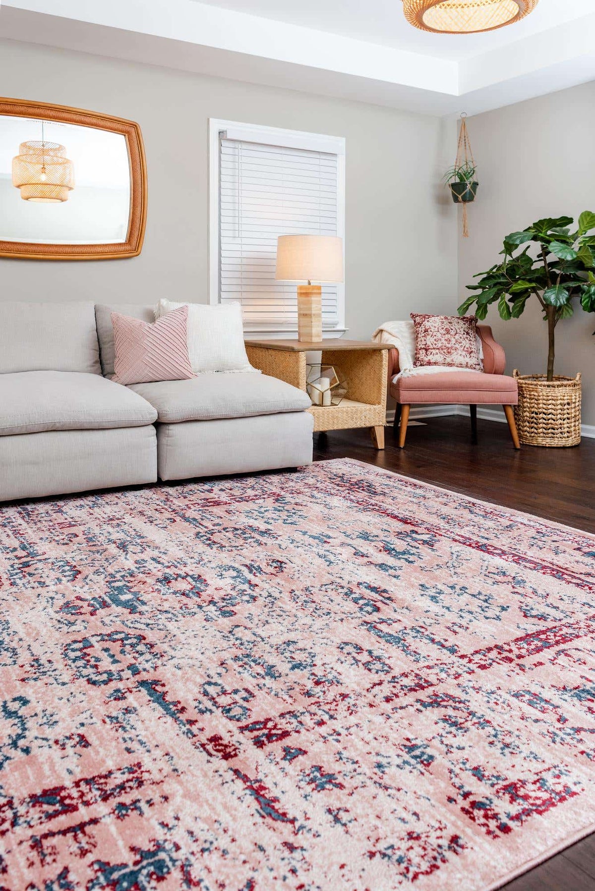 Rechteck Teppich Charleston in Rosa von Hadorn™ - Lifestyle Image