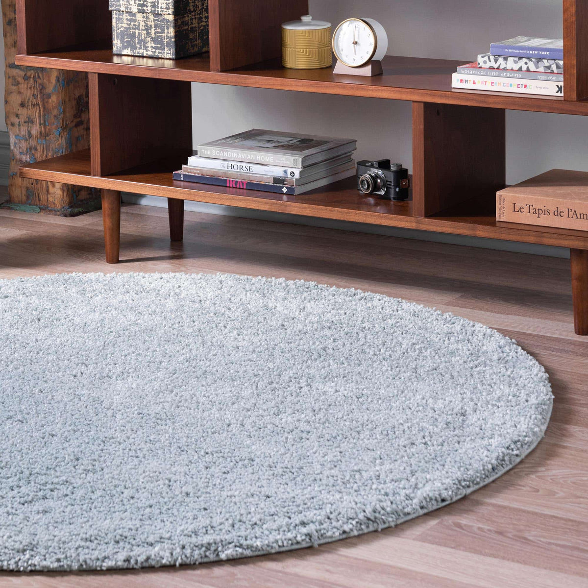 Rund Hochflorteppich Soft Solid Shag in Grün von Hadorn™ - Lifestyle Image