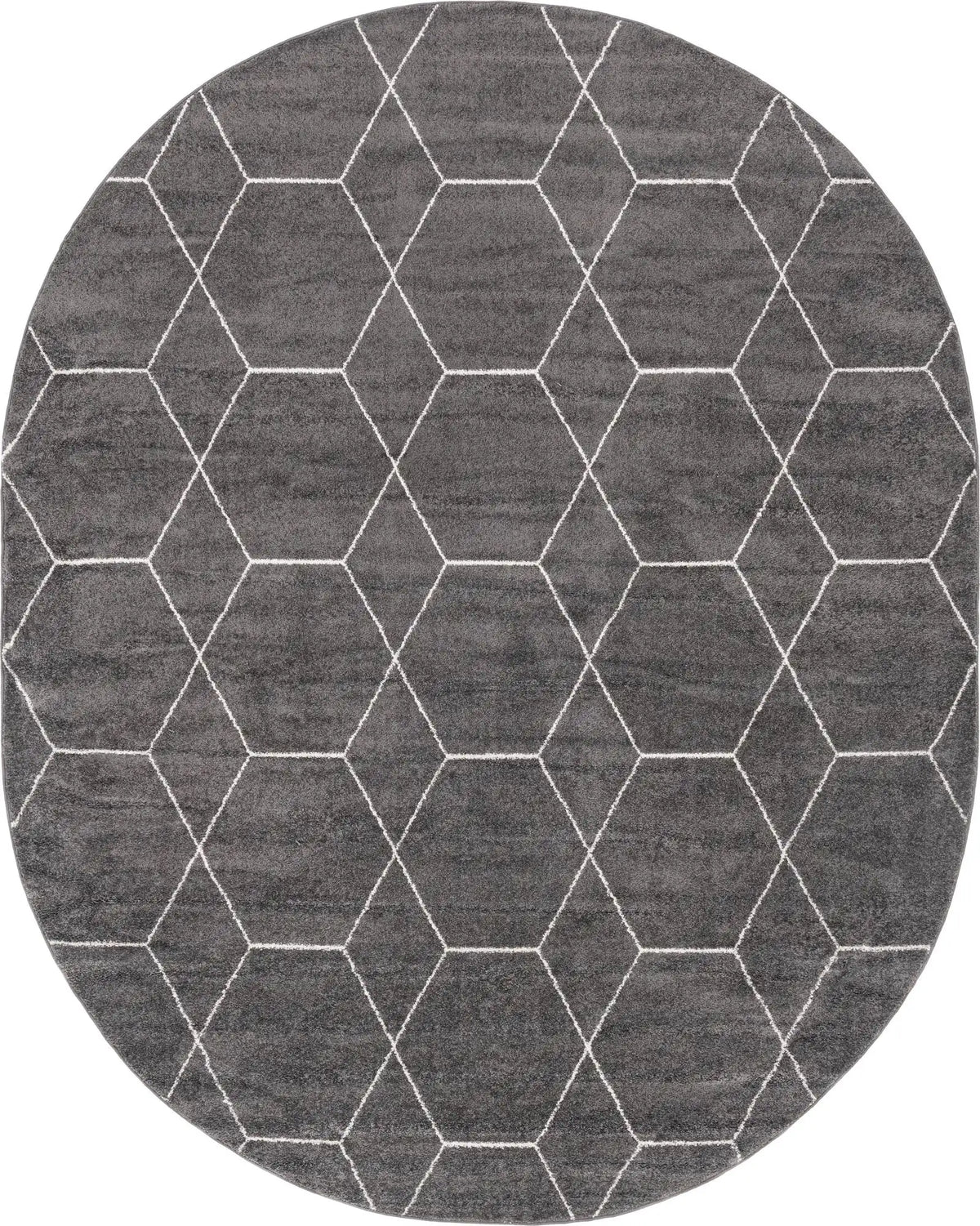 Oval Teppich Trellis Frieze in Dunkelgrau von Hadorn™ - Lifestyle Image