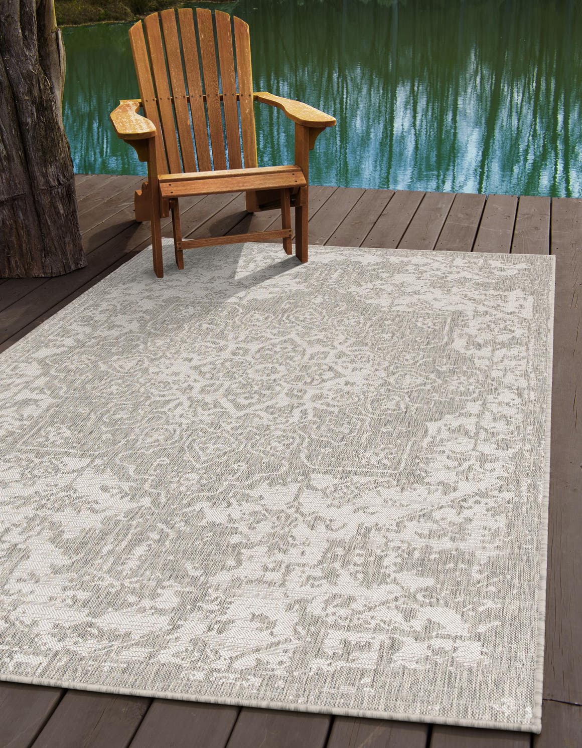 Rechteck Outdoor Teppich Jill Zarin Outdoor in Grau von Hadorn™ - Lifestyle Image