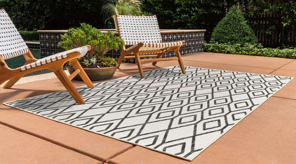 Rechteck Outdoor Teppich Jill Zarin Outdoor in Elfenbein von Hadorn™ - Lifestyle Image