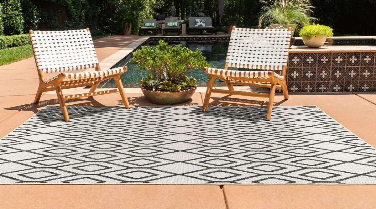 Rechteck Outdoor Teppich Jill Zarin Outdoor in Elfenbein von Hadorn™ - Lifestyle Image