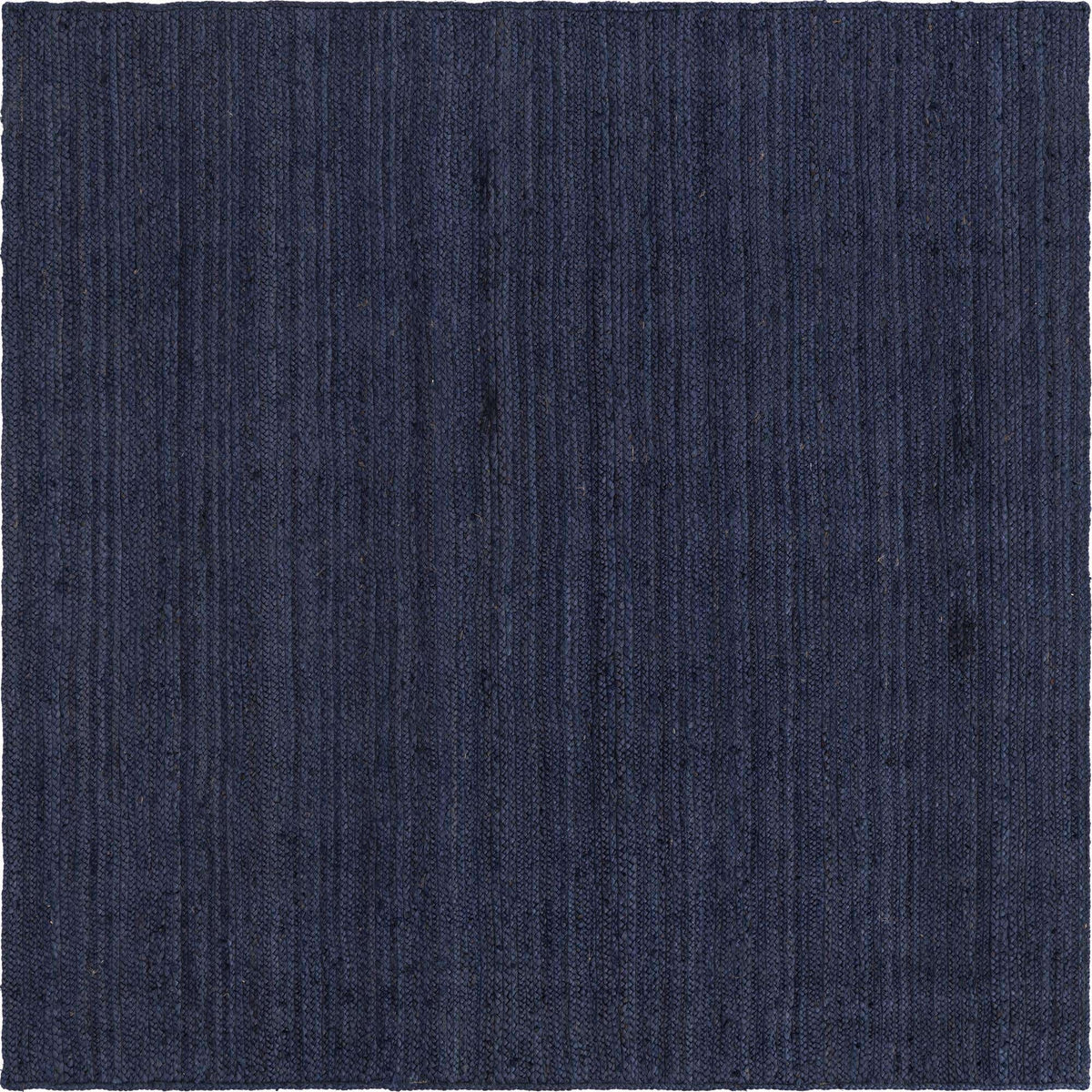 Quadratisch Teppich Braided Jute in Blau von Hadorn™ - Lifestyle Image