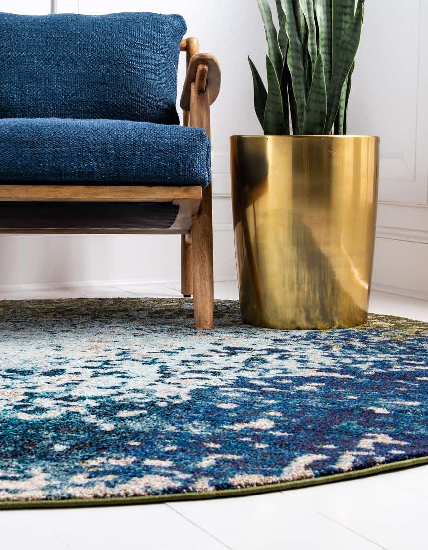 Rund Teppich Casablanca in Blau von Hadorn™ - Lifestyle Image
