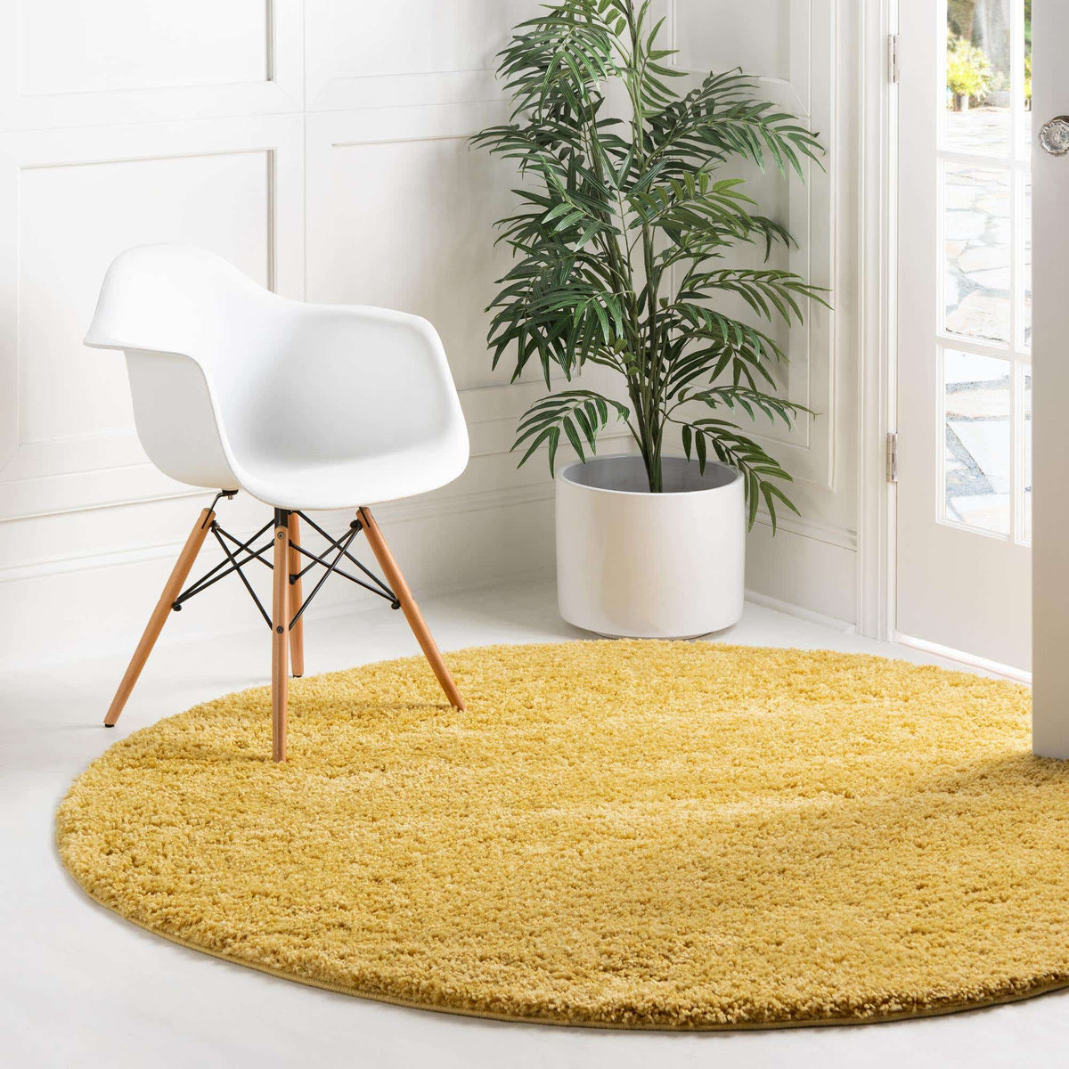 Rund Hochflorteppich Everyday Shag in Gelb von Hadorn™ - Lifestyle Image