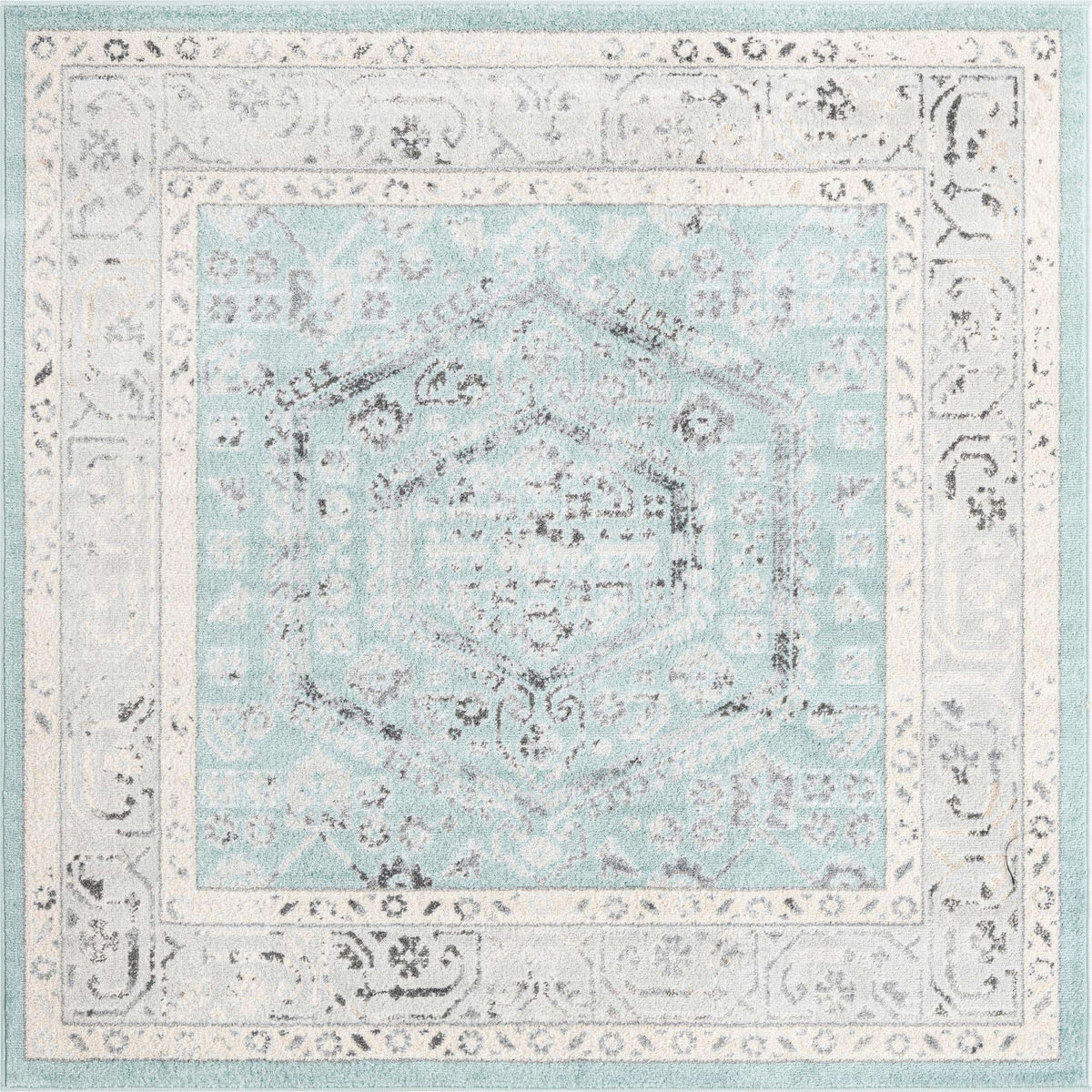 Quadratisch Teppich Aurelia in Blau von Hadorn™ - Lifestyle Image