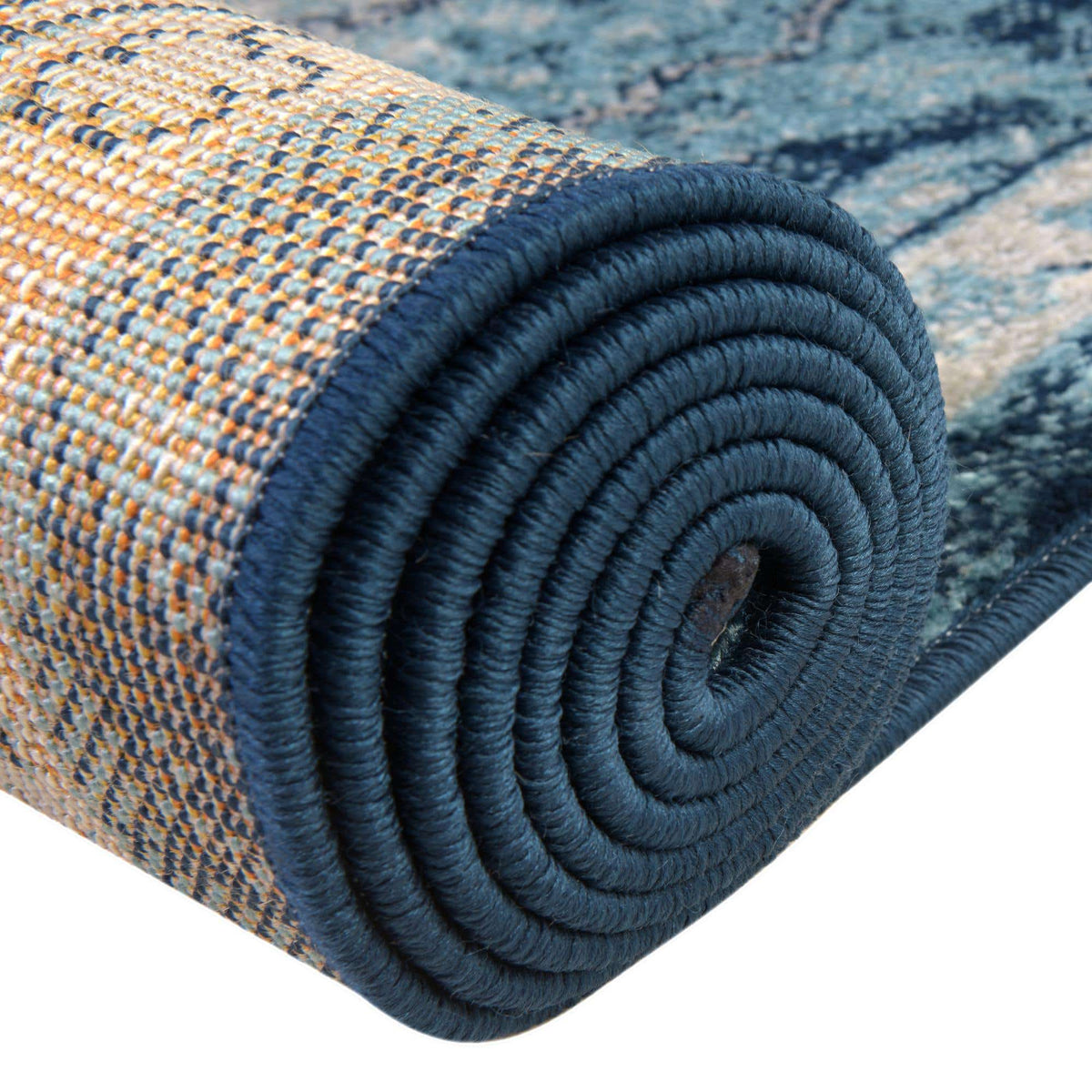 Rund Teppich Parker in Marineblau von Hadorn™ - Lifestyle Image