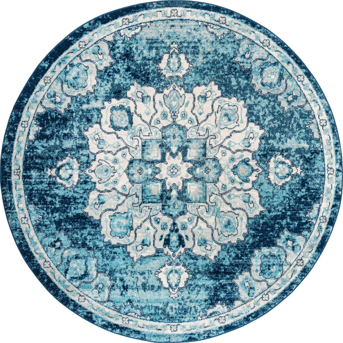 Rund Teppich Parker in Marineblau von Hadorn™ - Lifestyle Image