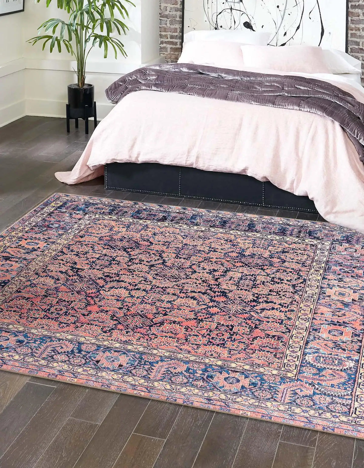 Quadratisch Teppich Timeless in Blau von Hadorn™ - Lifestyle Image