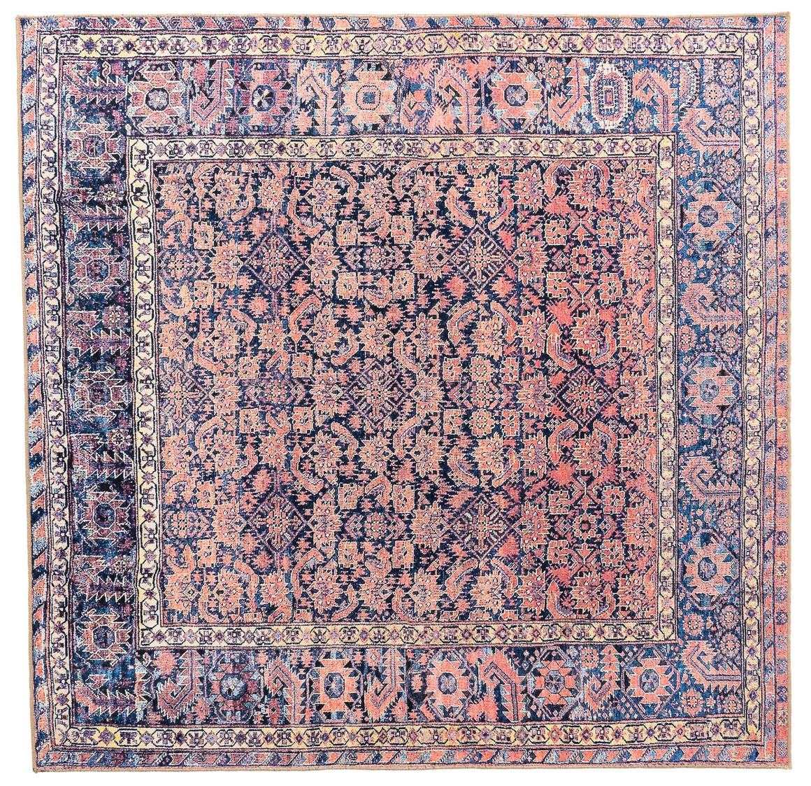 Quadratisch Teppich Timeless in Blau von Hadorn™ - Lifestyle Image