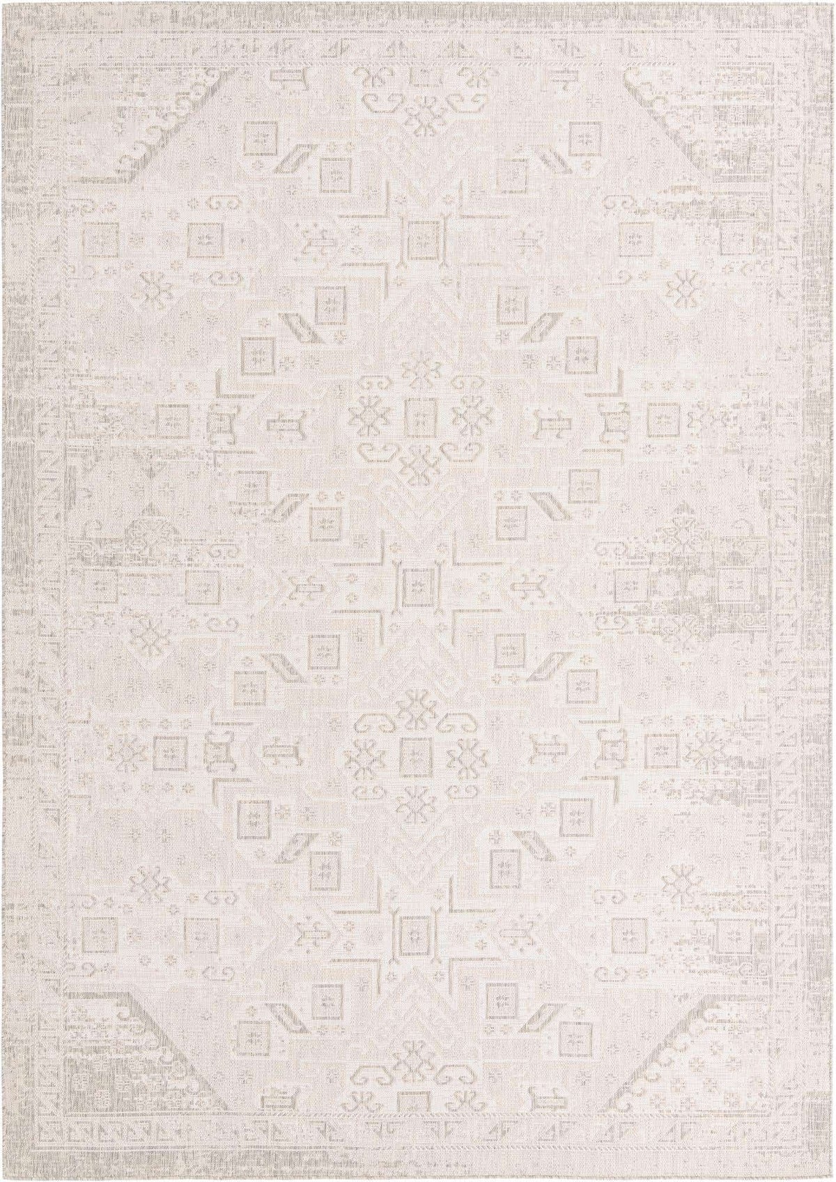Rechteck Outdoor Teppich Outdoor Aztec in Hellgrau von Hadorn™ - Lifestyle Image