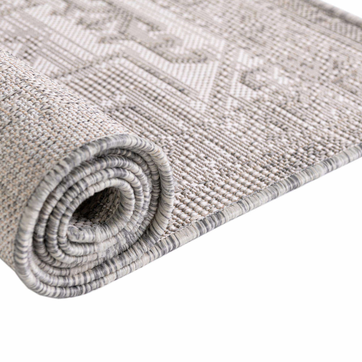 Rechteck Outdoor Teppich Outdoor Aztec in Hellgrau von Hadorn™ - Lifestyle Image