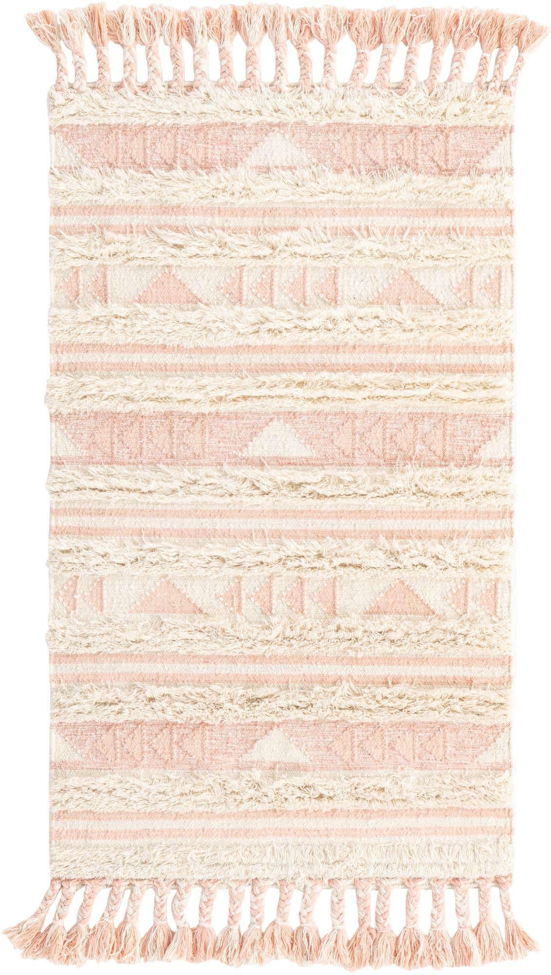 Rechteck Handgeflochten Teppich Arizona in Babyrosa von Hadorn™ - Lifestyle Image