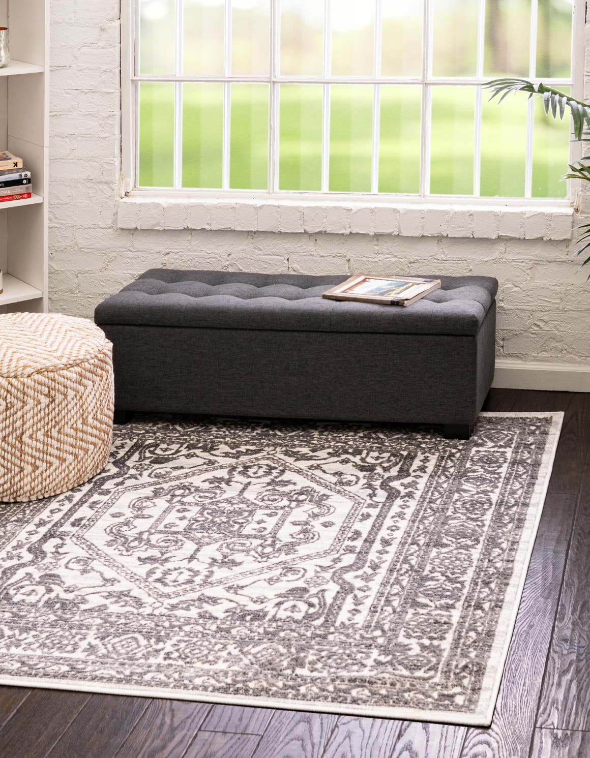 Quadratisch Teppich Boston in Weiss von Hadorn™ - Lifestyle Image