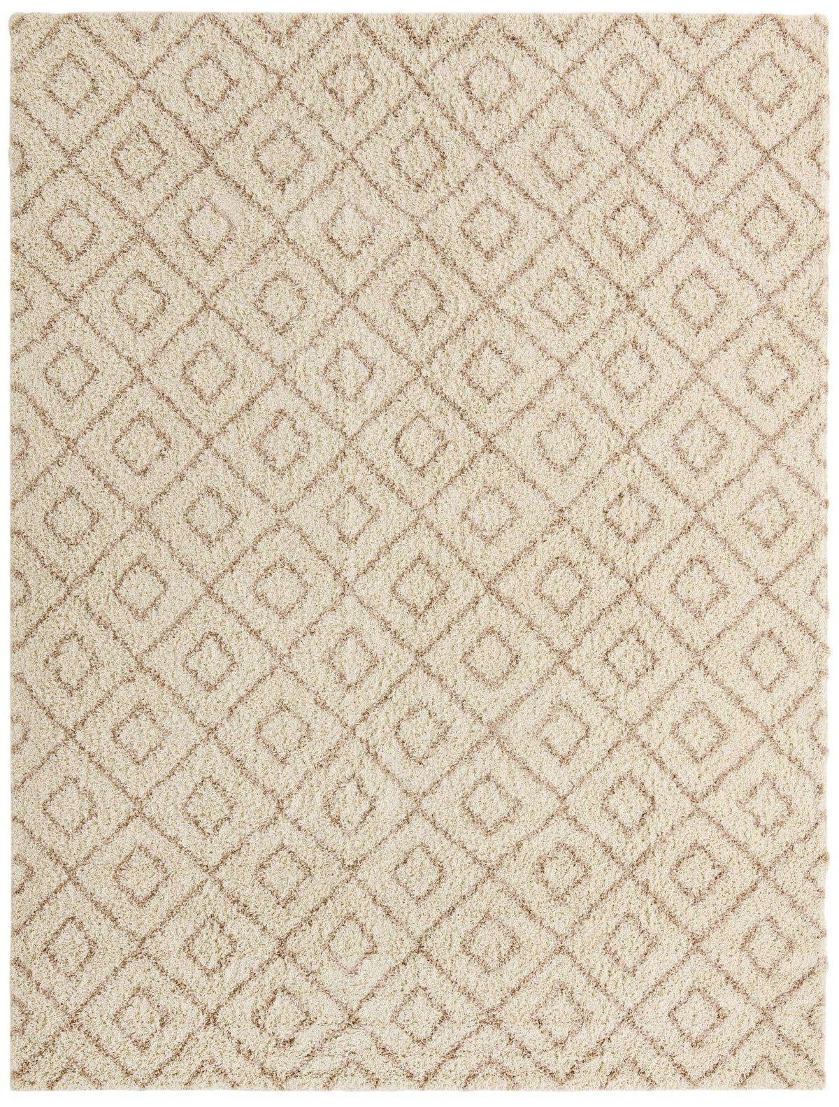 Rechteck Hochflorteppich Trellis Shag in Beige von Hadorn™ - Lifestyle Image