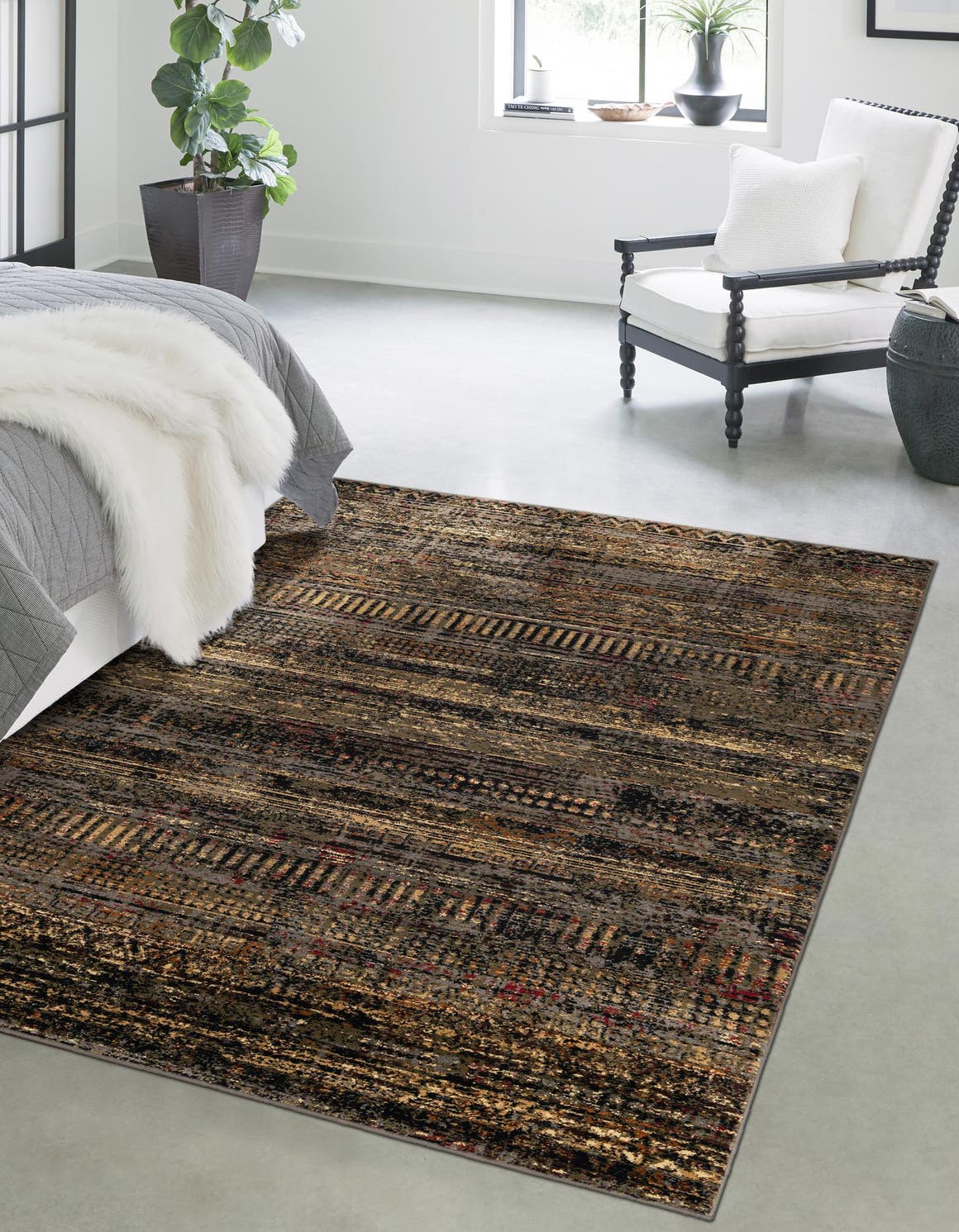 Rechteck Teppich Saturn in Blau von Hadorn™ - Lifestyle Image