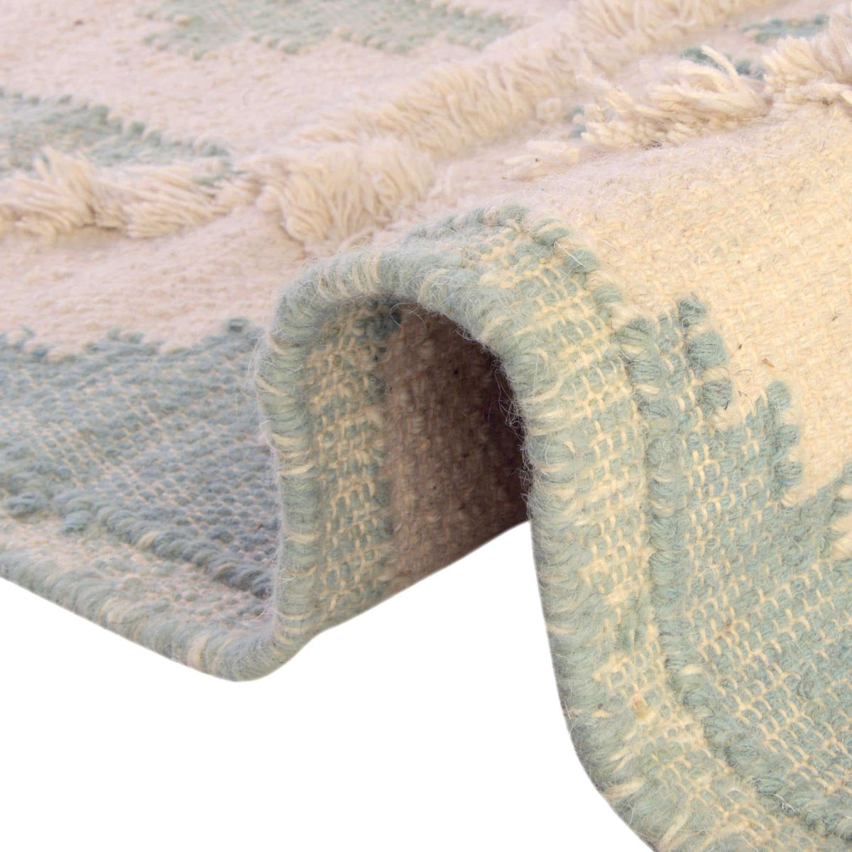 Rechteck Handgeflochten Teppich Arizona in Aquamarin von Hadorn™ - Lifestyle Image